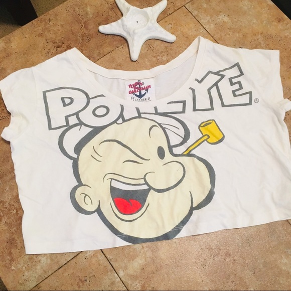 Forever 21 Tops - 3/$10 Popeye Cropped Tee
